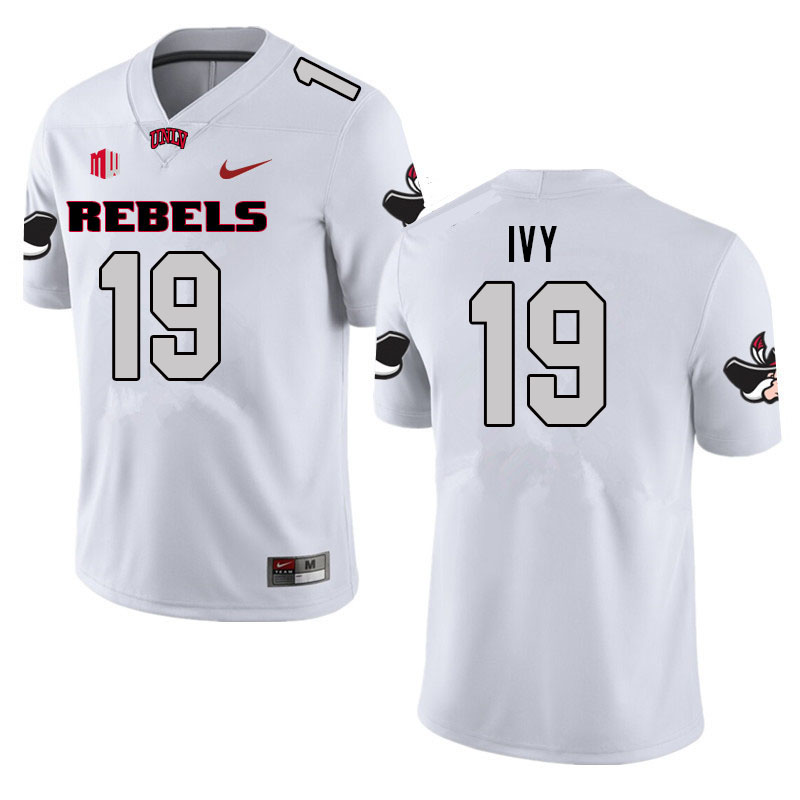 Men #19 Kevon Ivy UNLV Rebels College Football Jerseys Sale-White